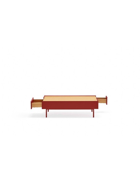 Teulat Mesa de centro Arista 110x60, carvalho, lacado Bordeaux.