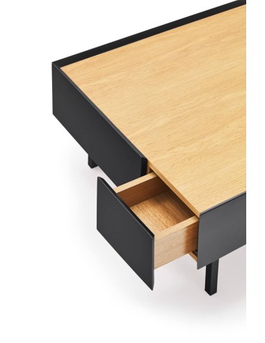 Teulat Mesa de centro Arista 110x60, roble, lacado negro.