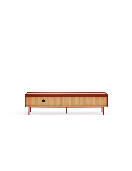 Teulat armário de TV Arista 180x40, carvalho, lacado Bordeaux.