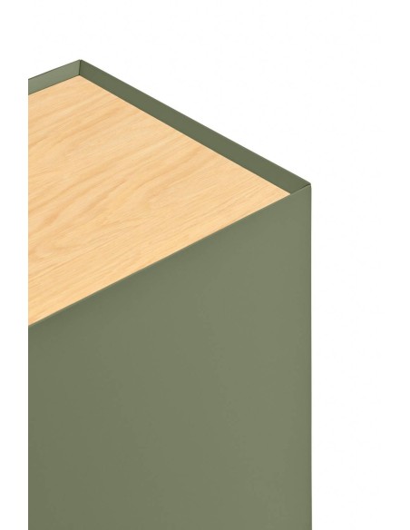 Teulat Mueble de TV Arista 180x40, roble, lacado verde claro.