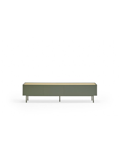 Teulat Mueble de TV Arista 180x40, roble, lacado verde claro.