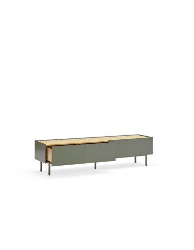 Teulat Mueble de TV Arista 180x40, roble, lacado verde claro.