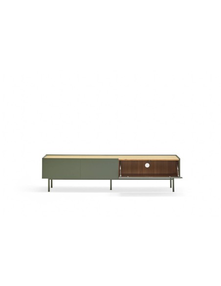 Teulat Mueble de TV Arista 180x40, roble, lacado verde claro.