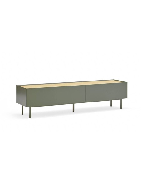Teulat Mueble de TV Arista 180x40, roble, lacado verde claro.