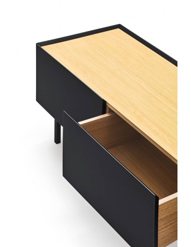 Teulat armário de TV Arista 180x40, carvalho, lacado preto.