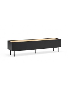 Teulat Mueble de TV Arista 180x40, roble, lacado negro.