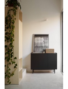TEULAT APARADOR ARISTA 110x40, gavetas Interiores lacado preto. 2