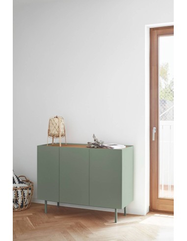 TEULAT APARADOR ARISTA 110x40, cajones Interiores lacado en verde claro.