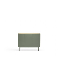 TEULAT APARADOR ARISTA 110x40, lacado em verde claro, carvalho 2