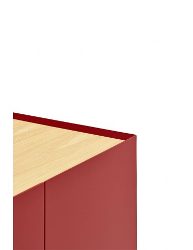 TEULAT APARADOR ARISTA 165x40, minimalista, gavetas lacadas em Bordeaux.