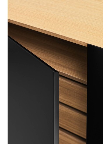 TEULAT APARADOR ARISTA 165x40, minimalista, preto, carvalho