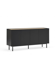 TEULAT APARADOR ARISTA 165x40, minimalista, negro, roble