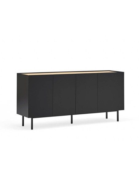 TEULAT APARADOR ARISTA 165x40, minimalista, negro, roble