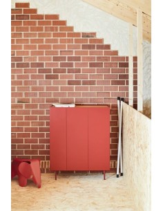 TEULAT MÓVEL AUXILIAR ARISTA, GARRAFEIRA INTERIOR LACADA EM COR BORDEAUX. 2