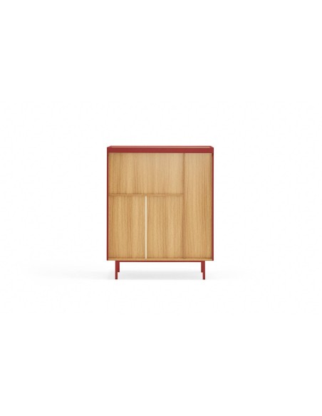 TEULAT MUEBLE AUXILIAR ARISTA, BOTELLERO INTERIOR LACADO EN COLOR BURDEOS.