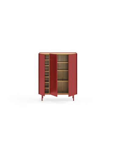 TEULAT MUEBLE AUXILIAR ARISTA, BOTELLERO INTERIOR LACADO EN COLOR BURDEOS.
