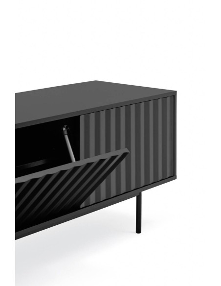 Teulat MUEBLE TV SIERRA 180x40, minimalista lacado en negro.
