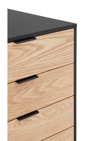 TEULAT APARADOR Serra 160x47, nordico, gavetas, lacado a preto.