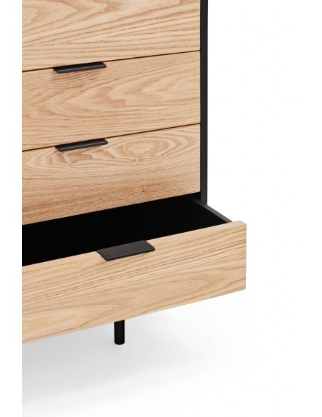 TEULAT APARADOR Serra 160x47, nordico, gavetas, lacado a preto.