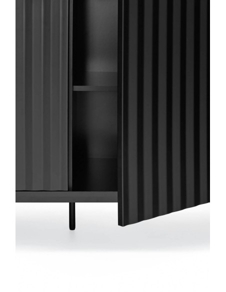 TEULAT APARADOR Serra 210x44, minimalista, gavetas lacadas a preto.