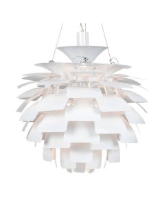 Candeeiro suspenso Alcachof 70 cm, alumínio branco.