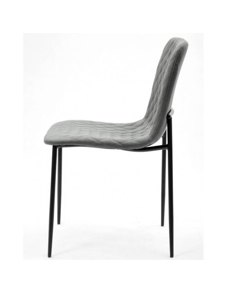 Silla  vintage PITTI, metal negro, tejido técnico color gris.