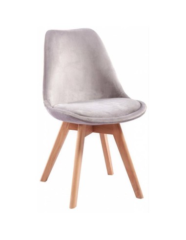 Cadeira de jantar Nordico Acantha VELVET, madeira, carcaça e almofada velvet.