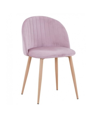 Cadeira de jantar ne vel Velvet, veludo rosa, metal.