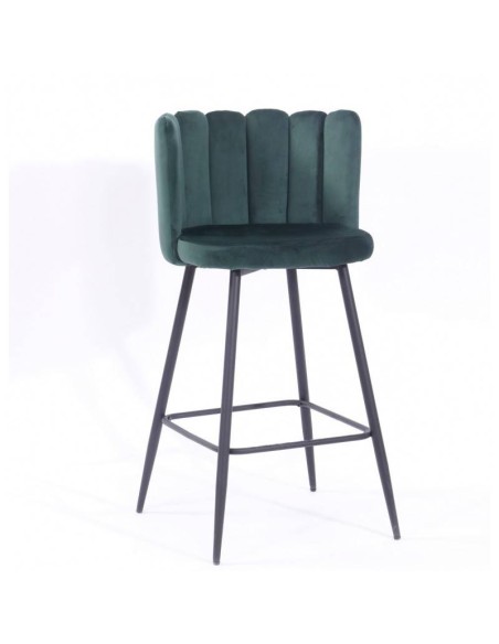 Taburete de diseño de comedor RAMSÉS, metal, tapizado velvet .