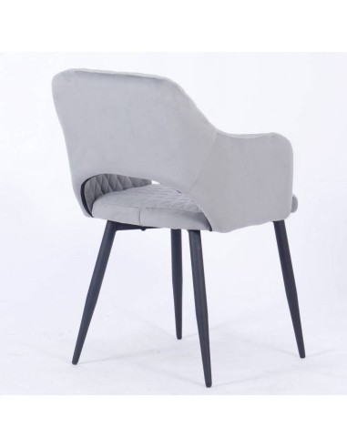 Silla con brazos HORIO, metal, tapizado velvet.
