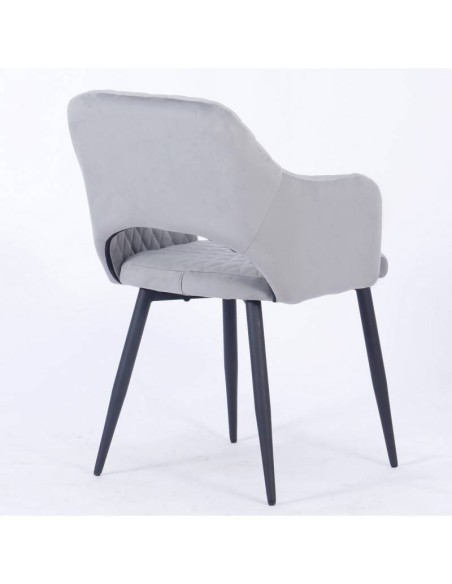Silla con brazos HORIO, metal, tapizado velvet.