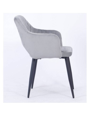 Silla con brazos HORIO, metal, tapizado velvet.