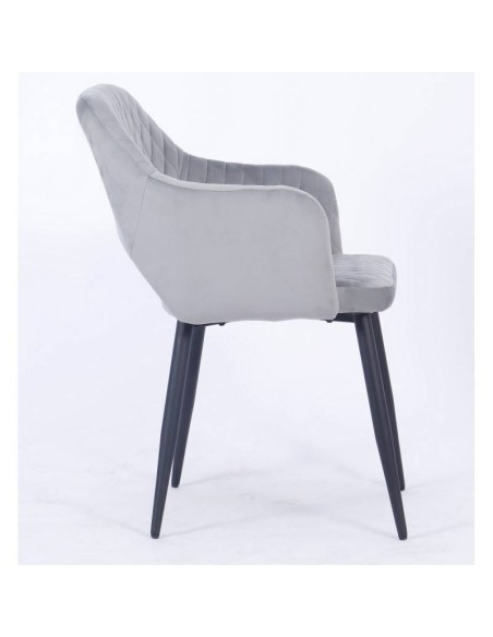 Silla con brazos HORIO, metal, tapizado velvet.