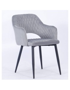 Silla con brazos HORIO, metal, tapizado velvet.