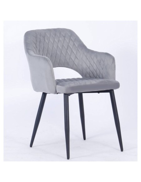 Silla con brazos HORIO, metal, tapizado velvet.