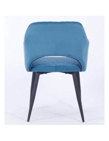 Cadeira com braços HORIO, metal, estofado velvet.
