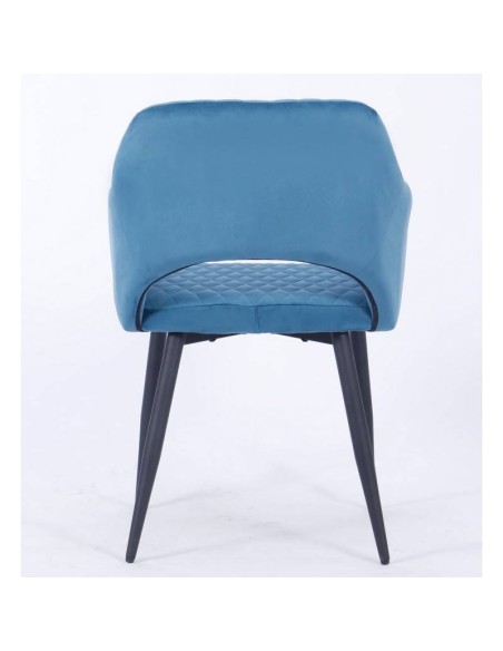 Cadeira com braços HORIO, metal, estofado velvet.