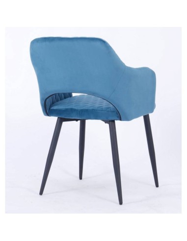 Silla con brazos HORIO, metal, tapizado velvet.
