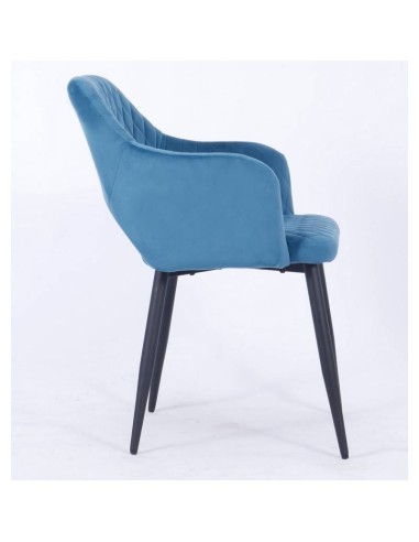 Silla con brazos HORIO, metal, tapizado velvet.
