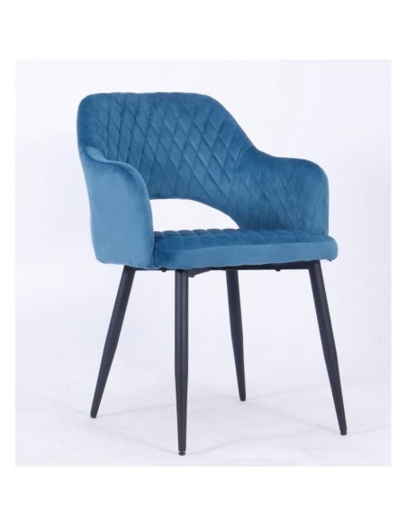 Silla con brazos HORIO, metal, tapizado velvet.