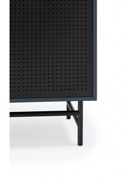 TEULAT APARADOR ponto ALTO, DM lacado azulado, metal preto