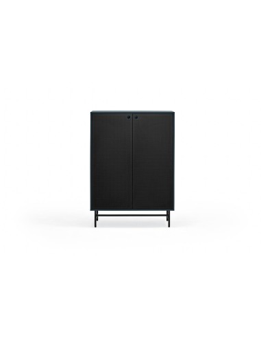 TEULAT APARADOR ponto ALTO, DM lacado azulado, metal preto