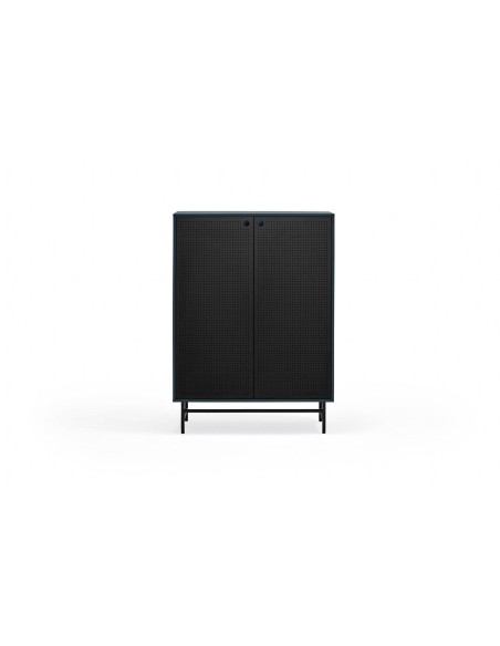 TEULAT APARADOR ponto ALTO, DM lacado azulado, metal preto