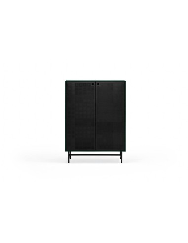 TEULAT APARADOR ALTO PUNTO, DM lacado verde, metal negro