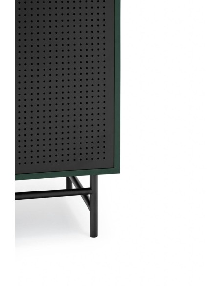 TEULAT APARADOR ALTO PUNTO, DM lacado verde, metal negro