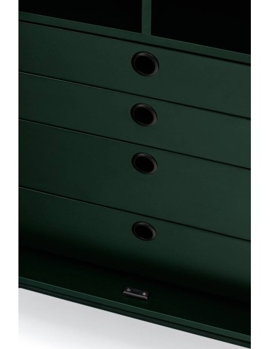 TEULAT APARADOR ALTO PUNTO, DM lacado verde, metal negro