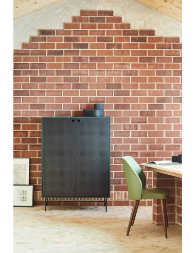 TEULAT APARADOR ponto ALTO, DM lacado verde, metal preto