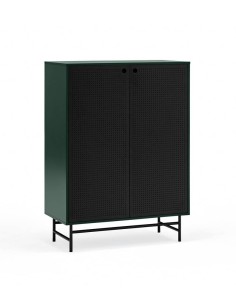 TEULAT APARADOR ponto ALTO, DM lacado verde, metal preto