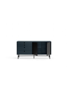 TEULAT APARADOR ponto 150X47, DM lacado azul e metal preto 2