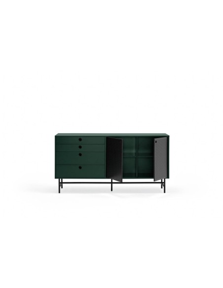 TEULAT APARADOR ponto 150X47, DM lacado verde e metal preto